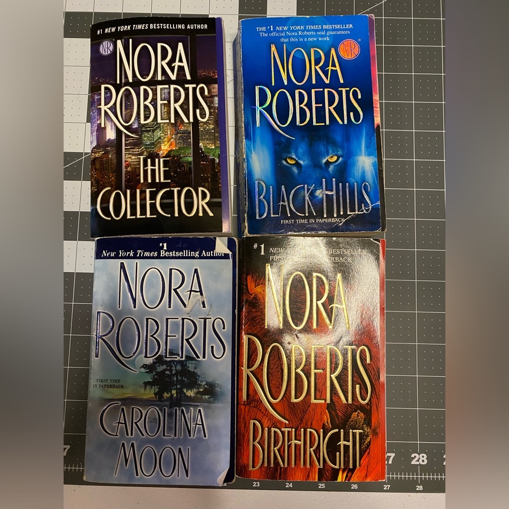 Nora Roberts paperbacks Black hills, Birthright, Carolina moon, The Collector